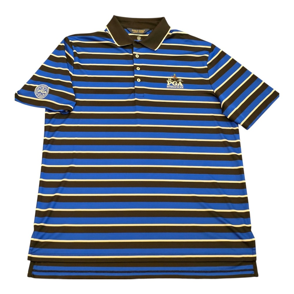 Polo Ralph Lauren Golf Shirt Mens XL 2019 PGA Championship Bethpage Black Blue